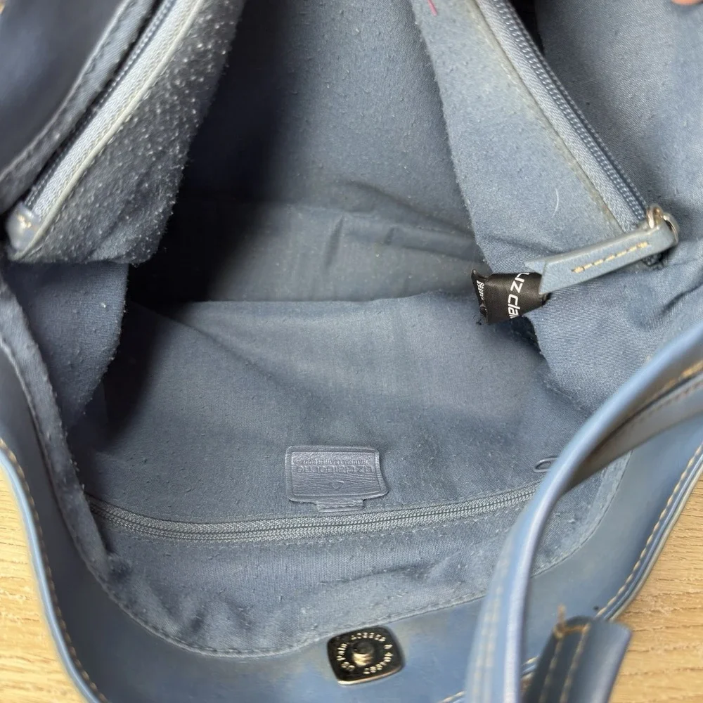 Liz Claiborne Blue Leather Bucket‎ Bag Shoulder Bag Vintage 90s Y2K Purse
